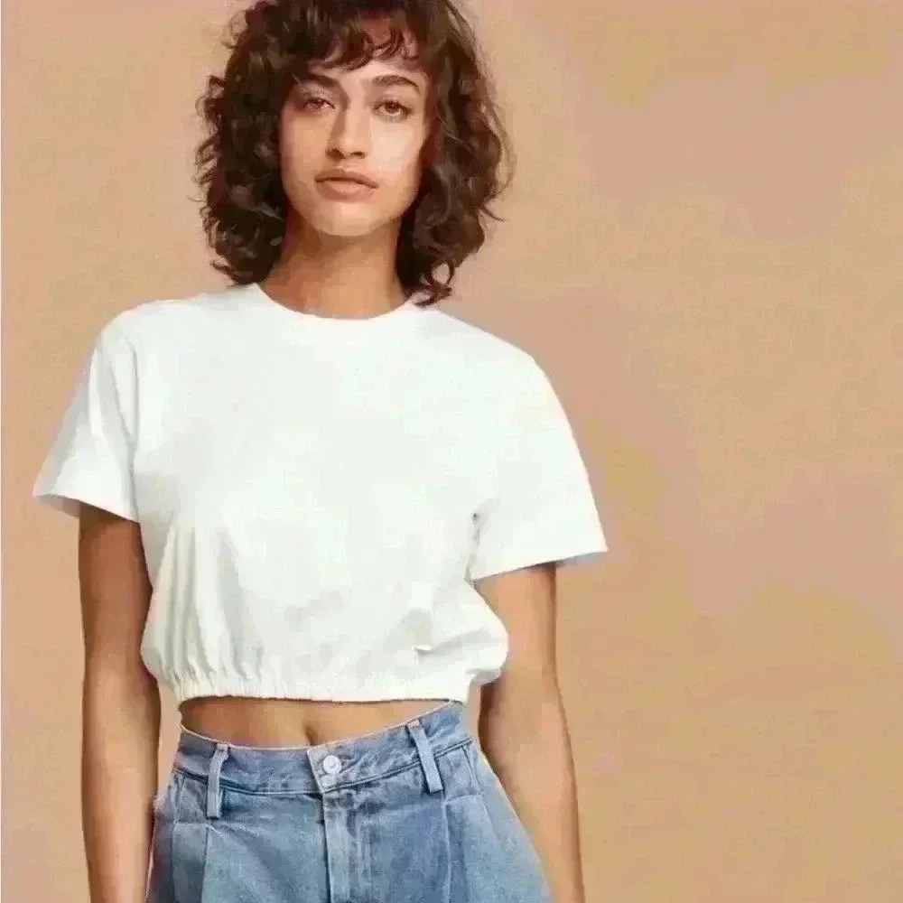 ARITZIA Wilfred Cotton Pilaf T-Shirt Light Gray size M - Picture 2 of 7